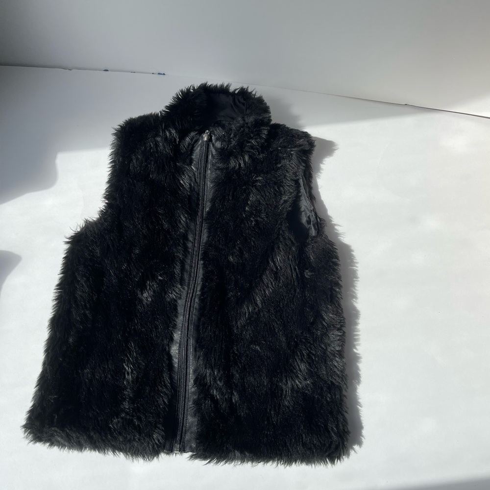 Atmosphere Black Feux Fur Vest